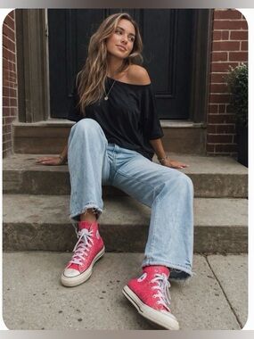 RARE Converse Chuck 70 High 'My Story' sneakers in hot pink leather,size 8